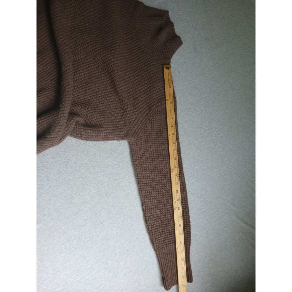 White Warren Cashmere Sweater Medium Waffle Knit Pullover Turtleneck Cozy Luxury - Picture 8 of 13